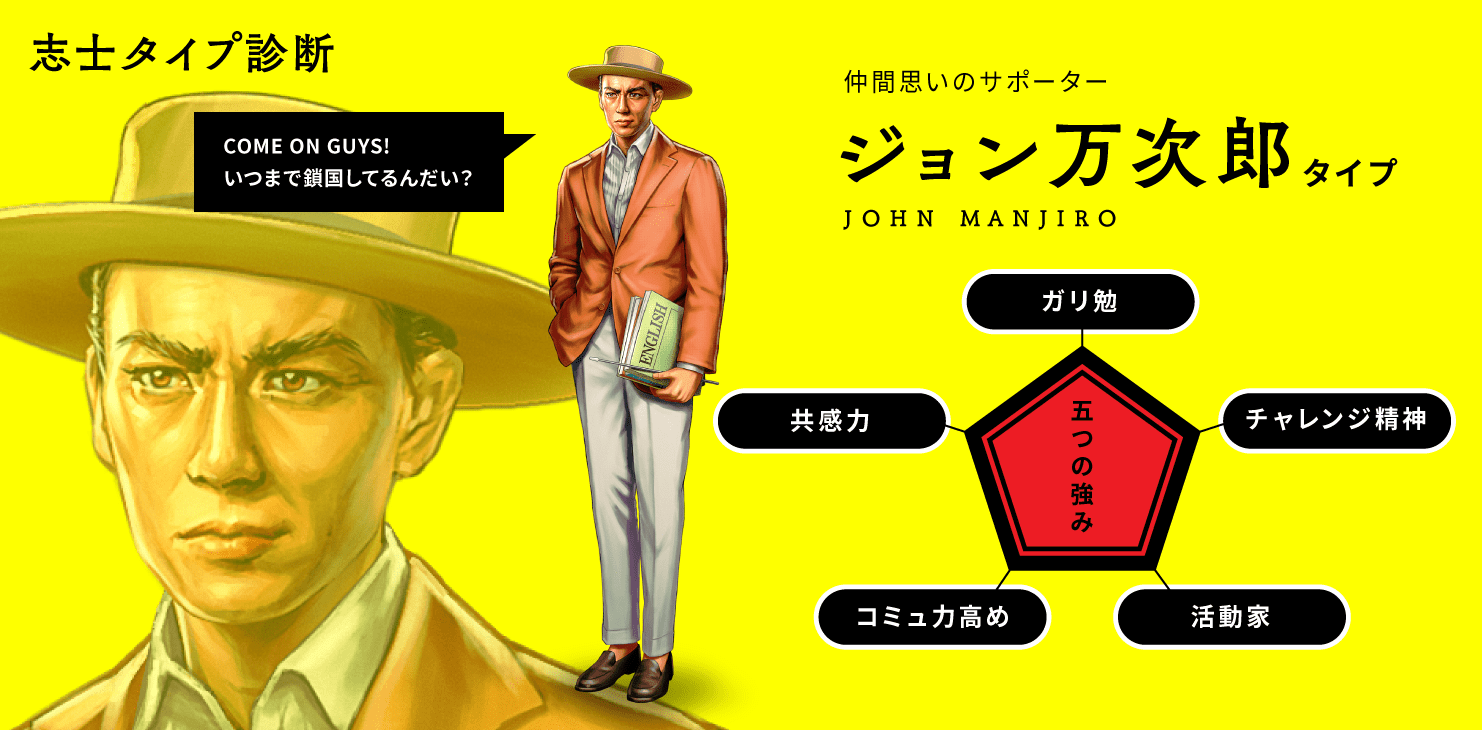 仲間思いのサポーター ジョン万次郎タイプ